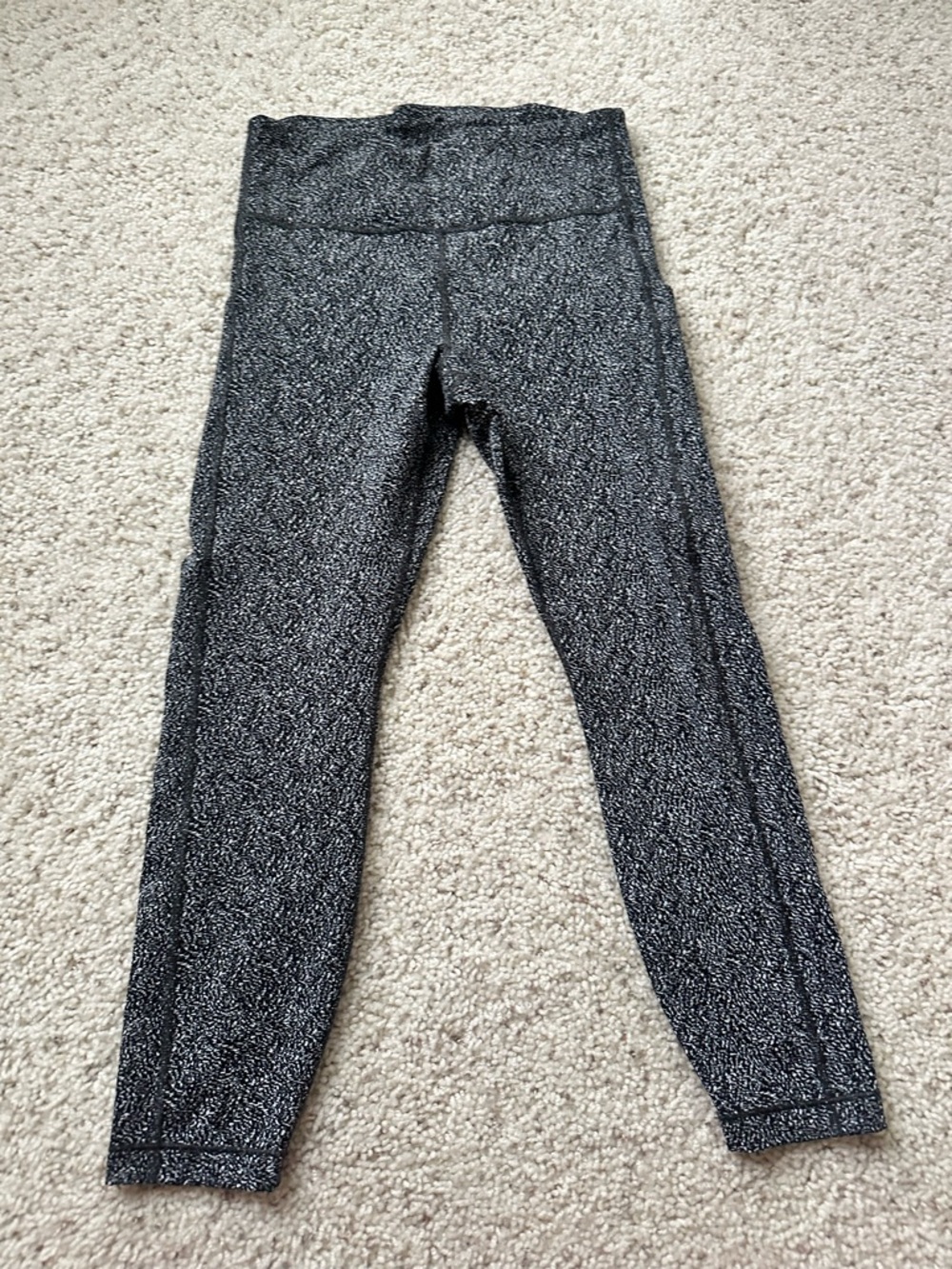 Athleta Black and White Marled High-Waist Leggings